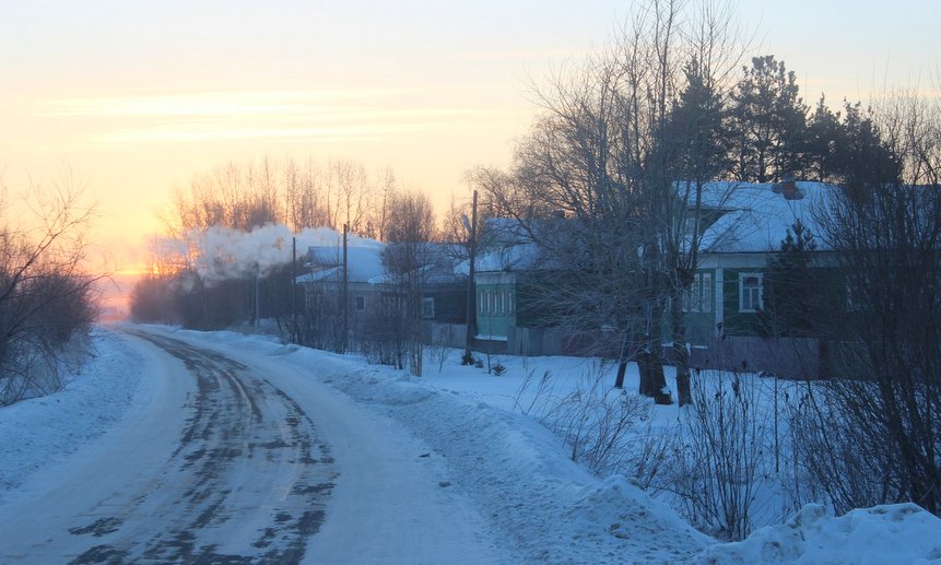 Утро 5 января. Деревня Рикасово села Заостровье.